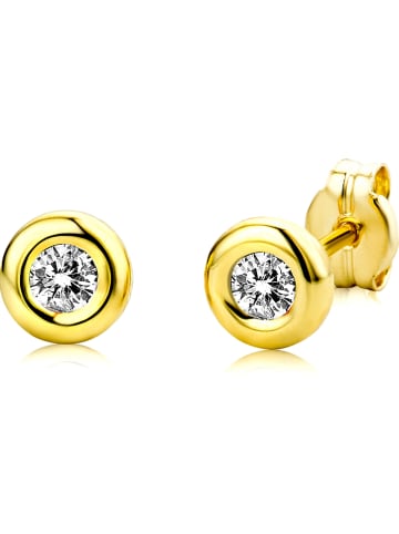 Revoni Gold-Ohrstecker mit Zirkonias
