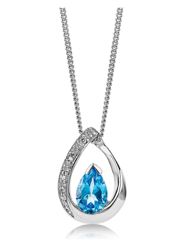Revoni Weißgold-Halskette mit Diamant-Anhänger - (L)45 cm