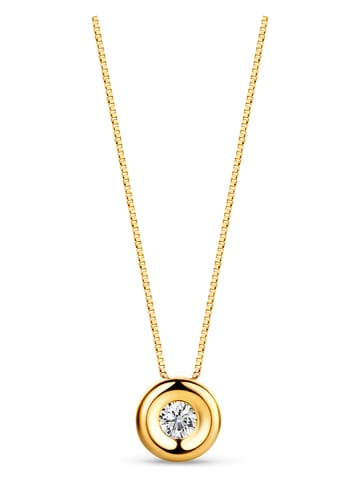 Diamant Exquis Gold-Halskette mit Diamant-Anhänger - (L)42 cm