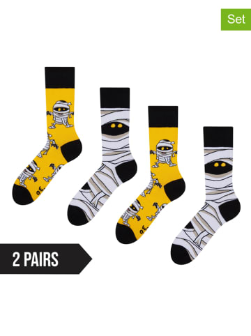 Dedoles 2er-Set: Socken in Gelb/ Weiß