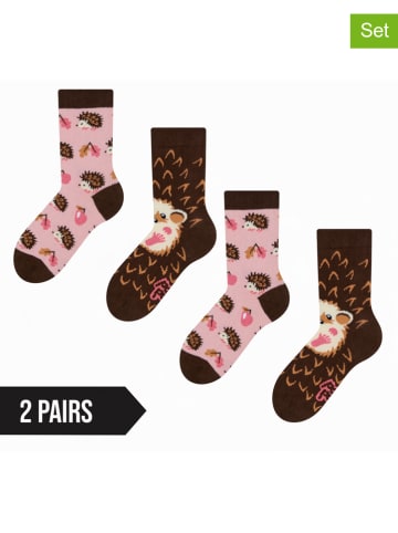 Dedoles 2er-Set: Socken in Dunkelbraun/ Rosa