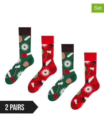 Dedoles 2er-Set: Socken in Grün/ Rot