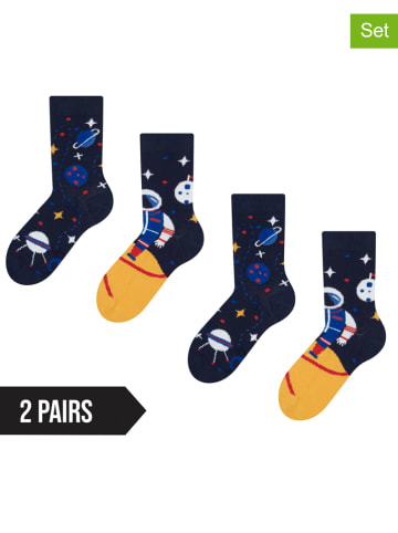 Dedoles 2er-Set: Socken in Dunkelblau/ Gelb