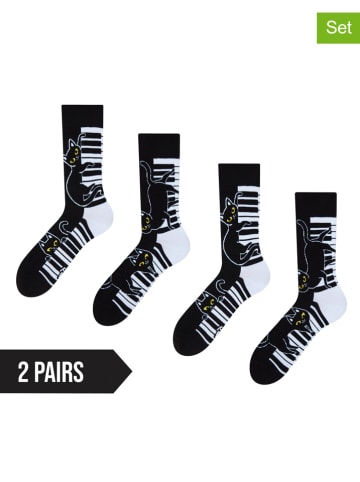 Dedoles 2er-Set: Socken in Schwarz/ Weiß