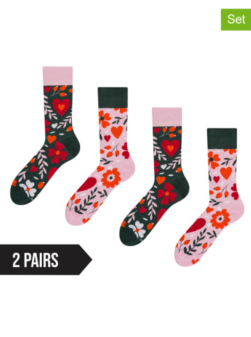 Dedoles 2er-Set: Socken in Dunkelgrün/ Rosa