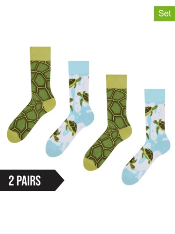 Dedoles 2er-Set: Socken in Grün/ Hellblau