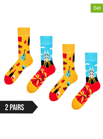 Dedoles 2er-Set: Socken in Orange/ Rot/ Türkis