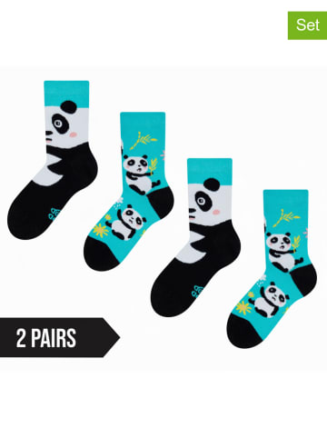 Dedoles Skarpety (2 pary) w kolorze czarno-turkusowym