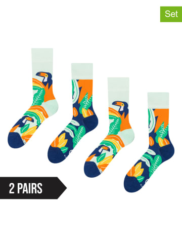Dedoles 2er-Set: Socken in Dunkelblau/ Orange