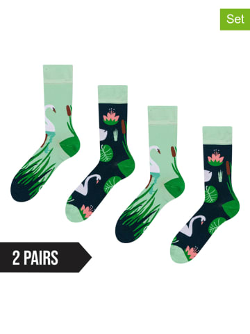 Dedoles 2er-Set: Socken in Grün/ Schwarz