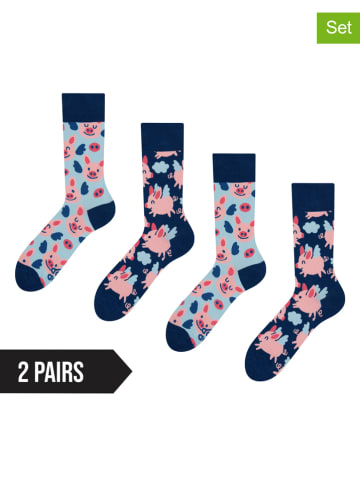 Dedoles 2er-Set: Socken in Dunkelblau/ Hellblau