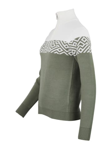 Peak Mountain Sweter "Akar" w kolorze zielono-białym