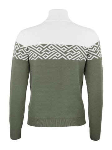Peak Mountain Pullover "Akar" in Grün/ Weiß