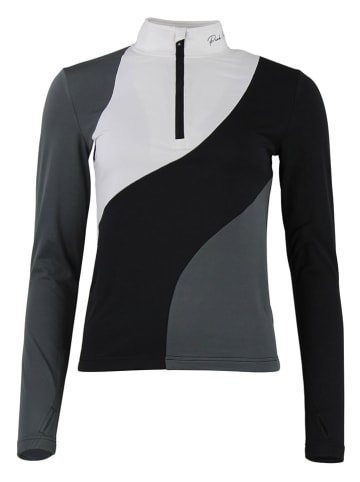 Peak Mountain Funktionslongsleeve "Aramis" in Schwarz/ Grau/ Weiß