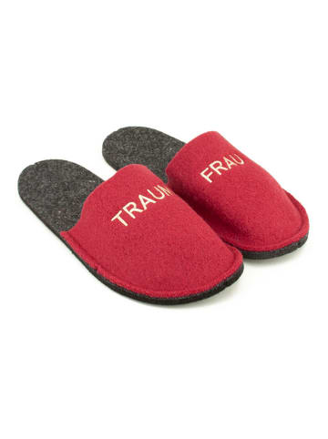 kitz-pichler Pantoffels "Happy "TRAUM FRAU"" rood