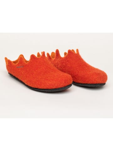 kitz-pichler Wełniane kapcie "Magicfelt 721" w kolorze pomarańczowym
