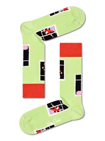 Happy Socks Skarpety "House Party" w kolorze czarno-zielonym