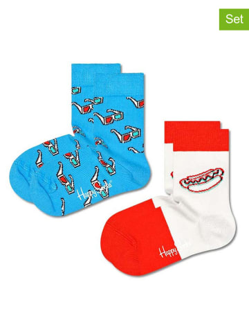 Happy Socks Skarpety (2 pary) "Minnie" w kolorze pomarańczowo-niebieskim