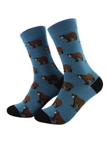 Happy Socks Sokken "Bear" blauw/bruin