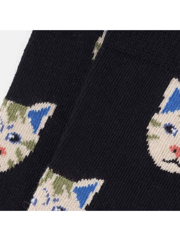Happy Socks Sokken "Cat" zwart/blauw