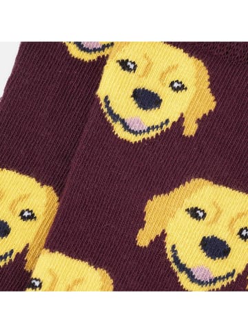 Happy Socks Socken "Dog" in Pflaume/ Hellgelb