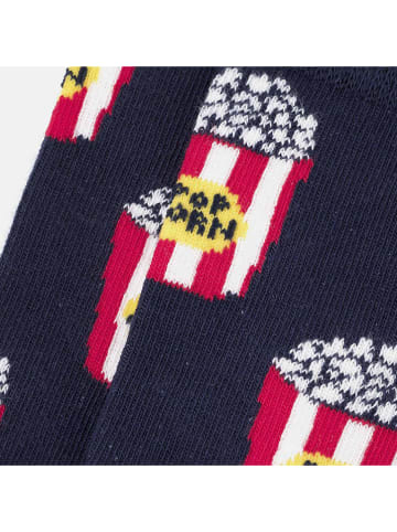 Happy Socks Skarpety antypoślizgowe "Popcorn" w kolorze granatowo-czerwonym