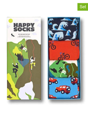 Happy Socks 4-częściowy zestaw prezentowy "Out and about" ze wzorem