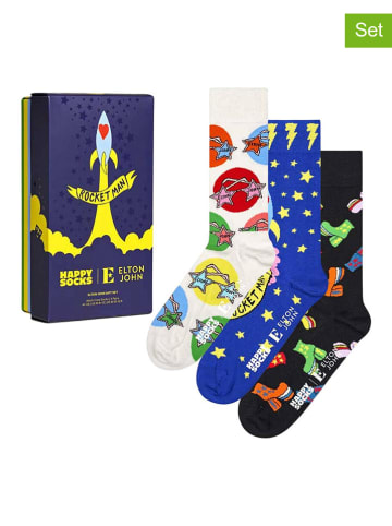 Happy Socks 3tlg. Geschenkset "Elton John" in Bunt