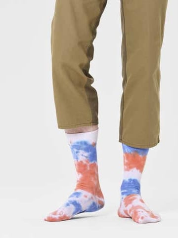 Happy Socks Skarpety "Tie-Dye" w kolorze pomarańczowo-niebieskim