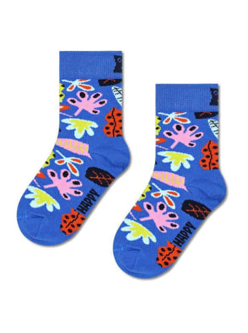 Happy Socks Skarpety "Leaves" w kolorze niebieskim ze wzorem