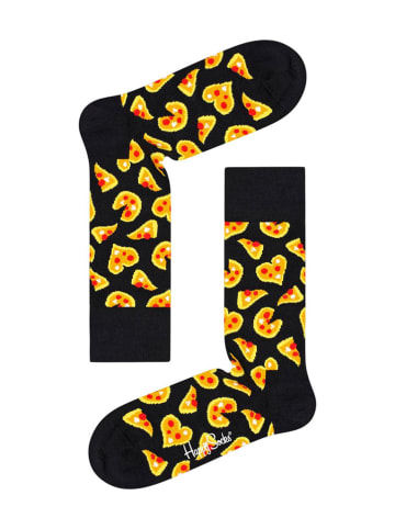 Happy Socks Skarpety "Pizza" w kolorze czarno-żółtym
