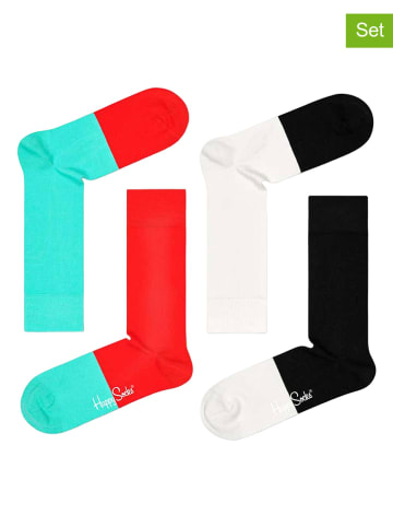 Happy Socks Skarpety (2 pary) w kolorze czerwono-czarno-turkusowym