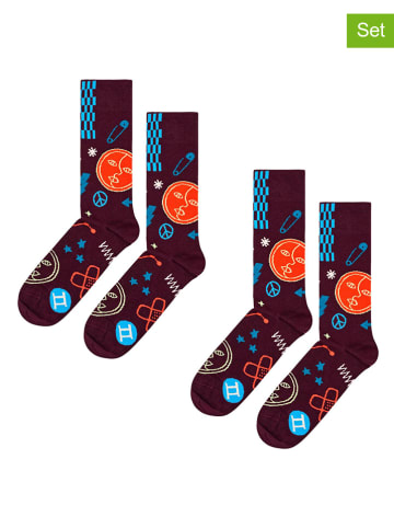Happy Socks Skarpety (2 pary) w kolorze fioletowo-błękitnym