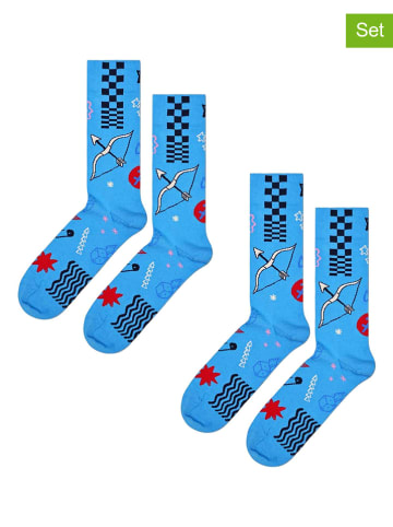 Happy Socks Skarpety (2 pary) w kolorze błękitnym