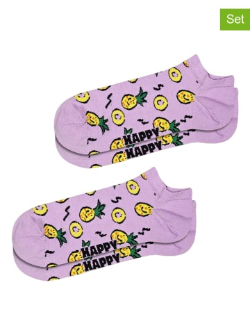 Happy Socks Skarpety (2 pary) w kolorze fioletowym