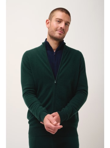 Just Cashmere Kaschmir-Cardigan "Alan" in Dunkelgrün