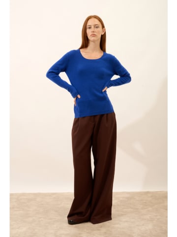 Just Cashmere Kaszmirowy sweter "Fiona" w kolorze niebieskim