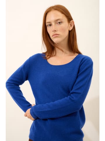 Just Cashmere Kaszmirowy sweter "Fiona" w kolorze niebieskim