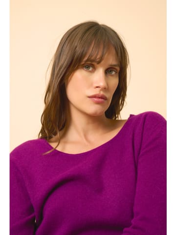 Just Cashmere Kaszmirowy sweter "Fiona" w kolorze fioletowym