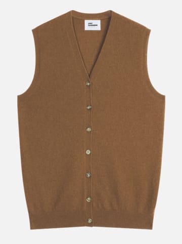 Just Cashmere Kaszmirowa kamizelka "Lana" w kolorze jasnobrązowym
