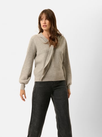 Just Cashmere Kaschmir-Pullover "Noty" in Grau/ Beige