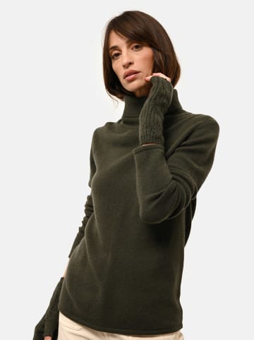 Just Cashmere Kasjmieren trui "June" kaki
