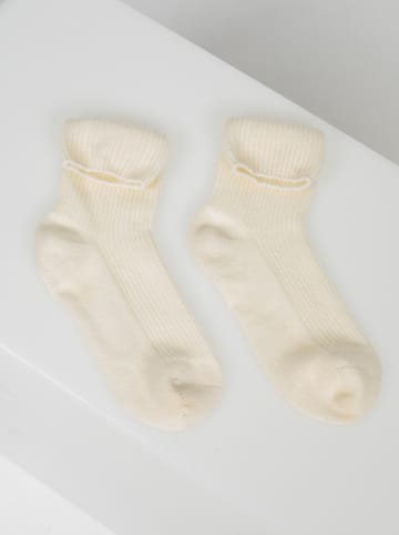 Just Cashmere Kaschmir-Socken "Dayaya" in Creme