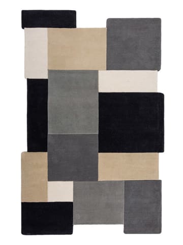 Flair Rugs Wełniany dywan "Collage" w kolorze szaro-czarno-beżowym