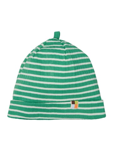 loud + proud Beanie in Grün/ Weiß