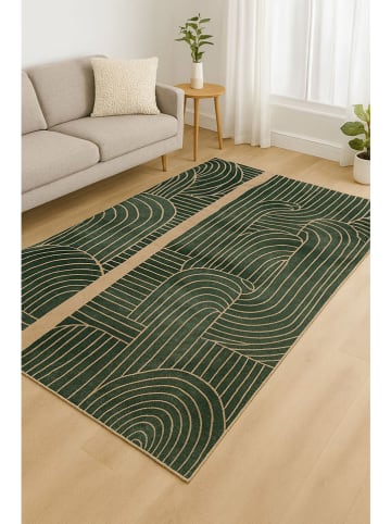 Mioli Kurzflor-Teppich in Grün