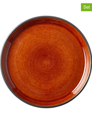 Bitz 6er-Set: Brotteller "Gastro" in Bernstein/ Schwarz - Ø 17 cm