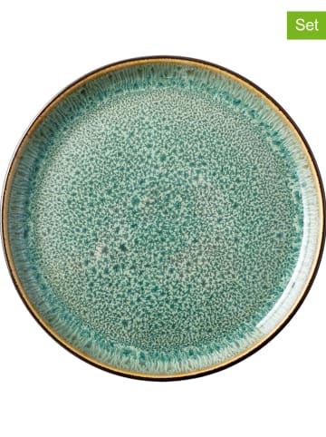 Bitz 6er-Set: Brotteller "Gastro" in Grün/ Schwarz - Ø 17 cm