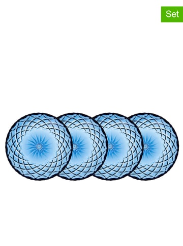 Bitz 4er-Set: Beilagenteller "Sorrento" in Blau - Ø 16 cm