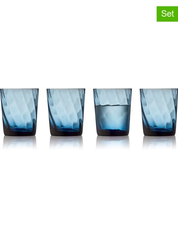 Lyngby Glas 4-delige set: drinkglazen blauw - 300 ml